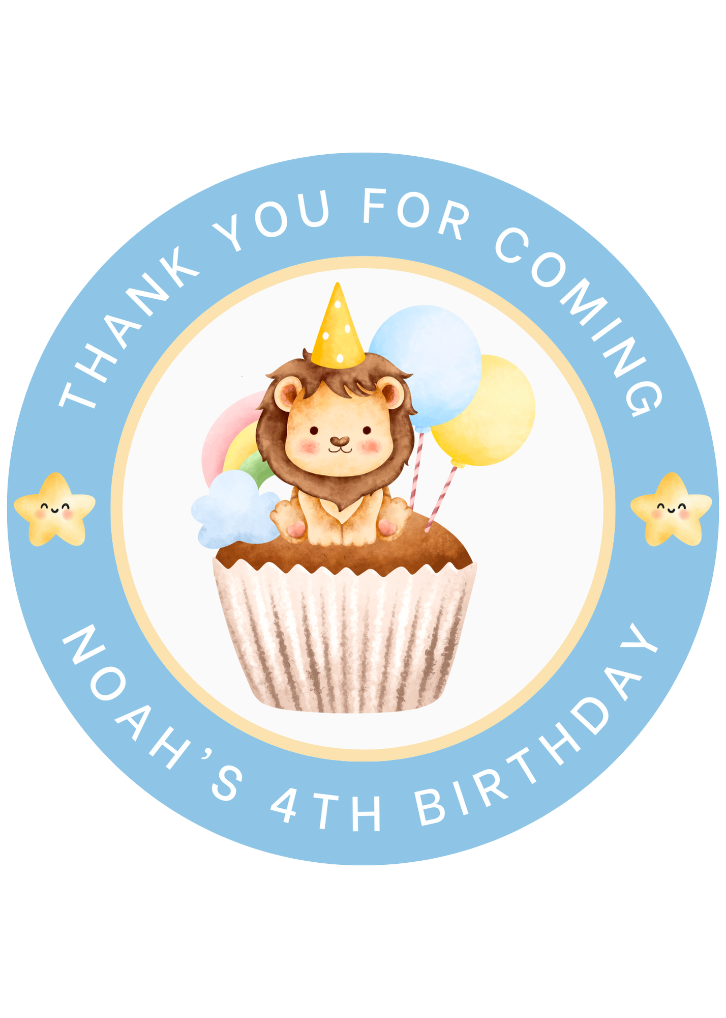 2.5x2.5 Magnetic Stickers - Custom Birthday Thank You Pack of 12