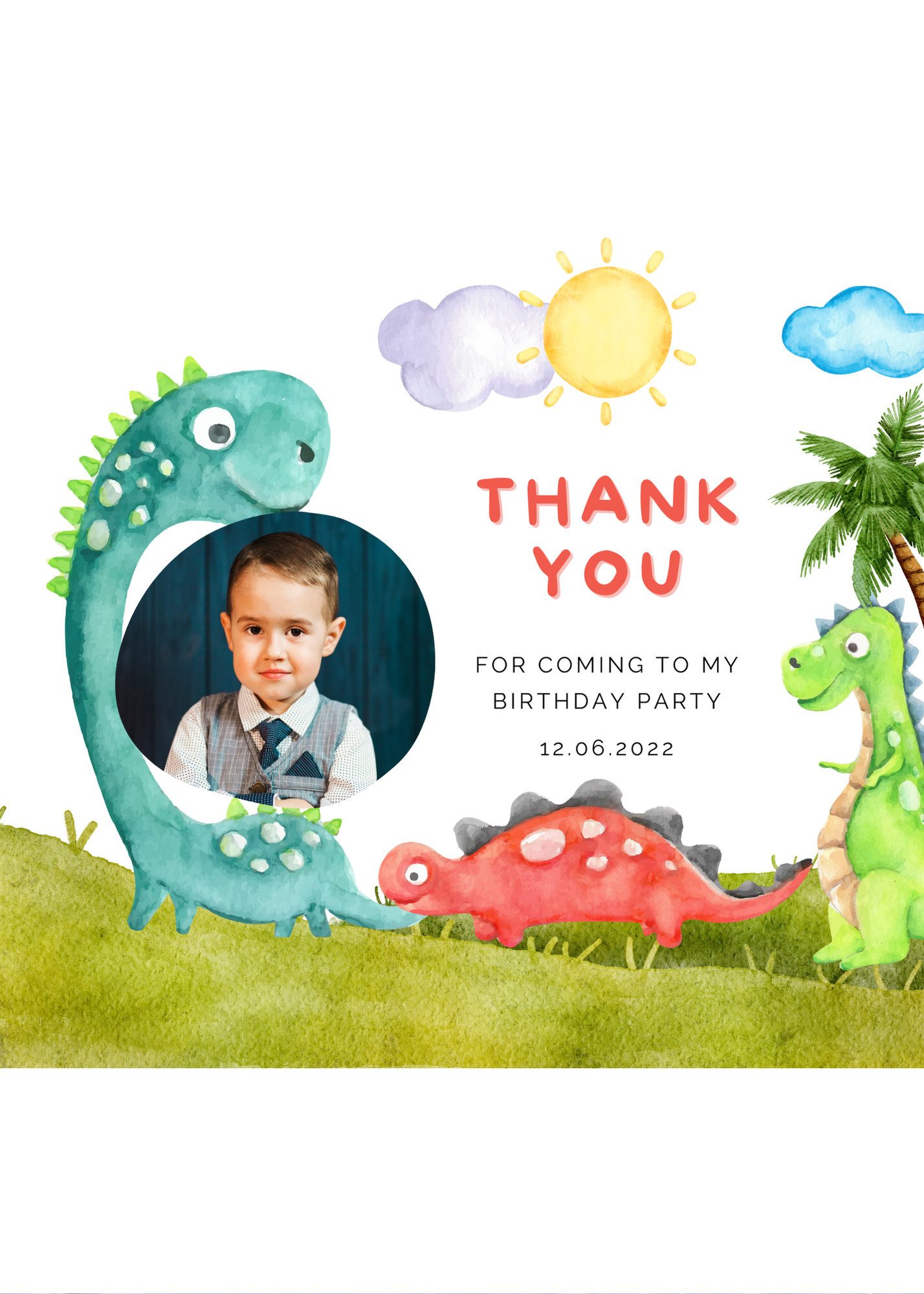 2.5x2.5 Magnetic Stickers - Custom Photo & Text Birthday Thank You Pack of 12